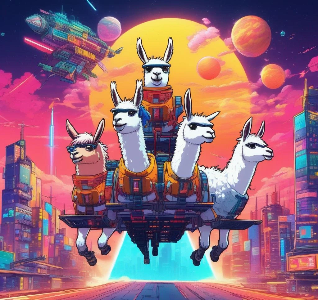 another cyberpunk llama image