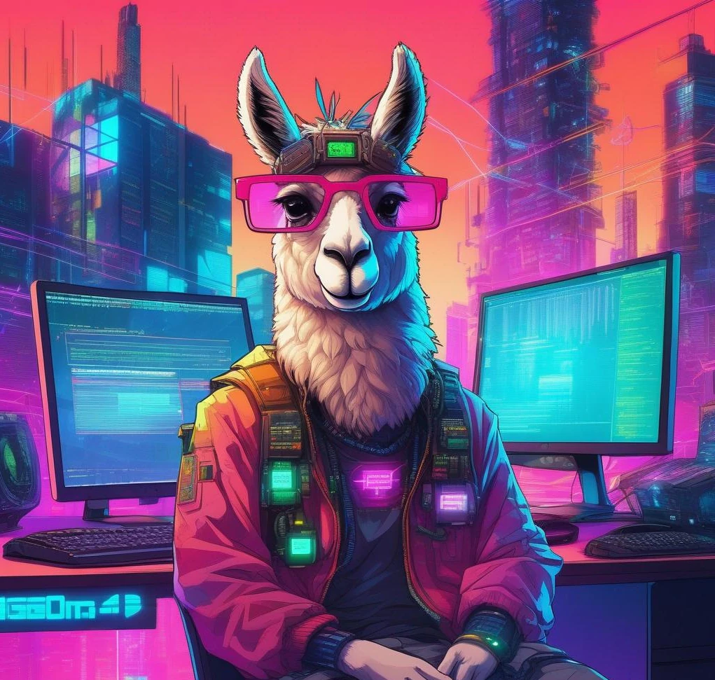 another cyberpunk llama image