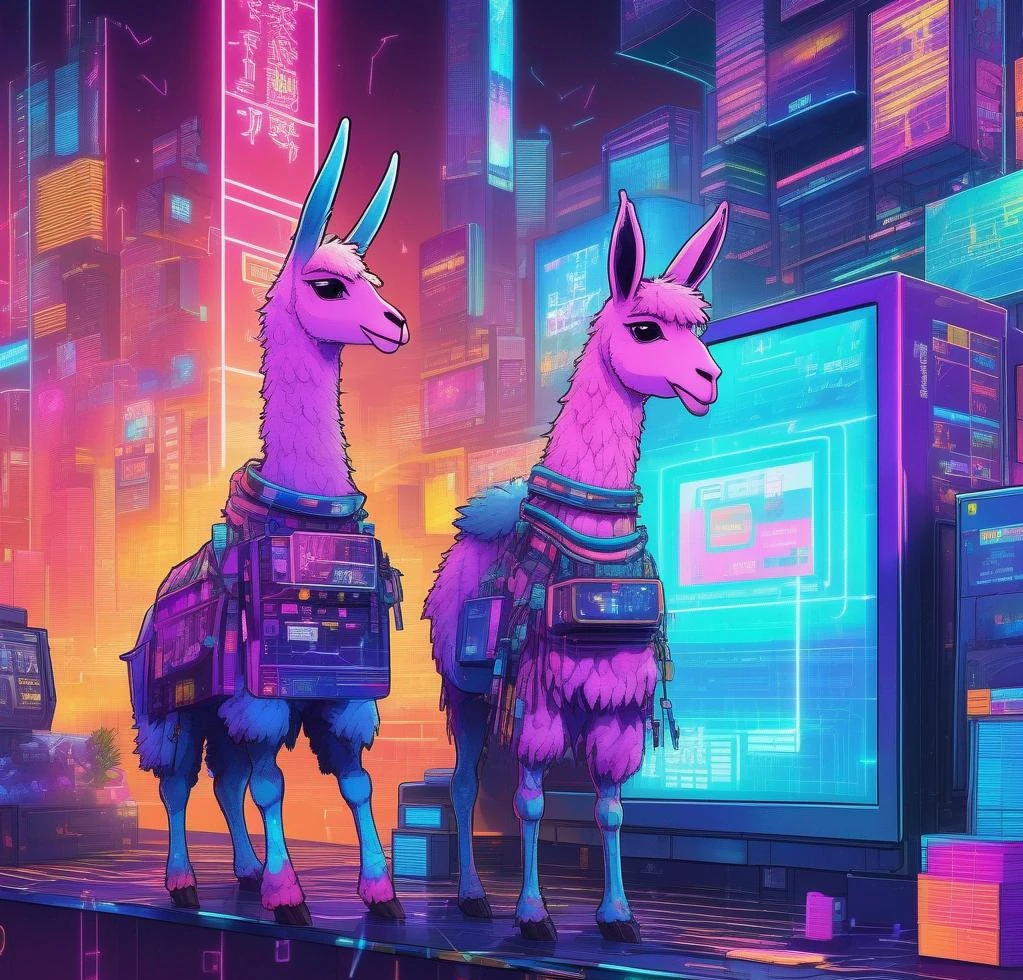 cyberpunk llama image